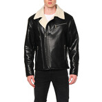 Faux Shearling Lined Jacket // Black (XL)
