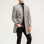 Fitted 2-Button Pea Coat // Gray (XL)
