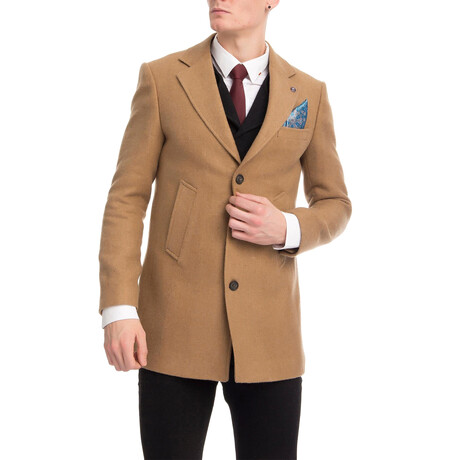 Fitted 3-Button Pea Coat // Camel (Euro: 46)