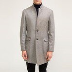 Fitted 2-Button Pea Coat // Gray (2XL)