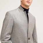 Fitted 2-Button Pea Coat // Gray (XS)
