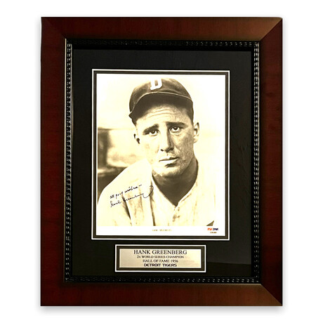 Hank Greenberg // Detroit Tigers // Signed Photograph w/ Inscription + Framed