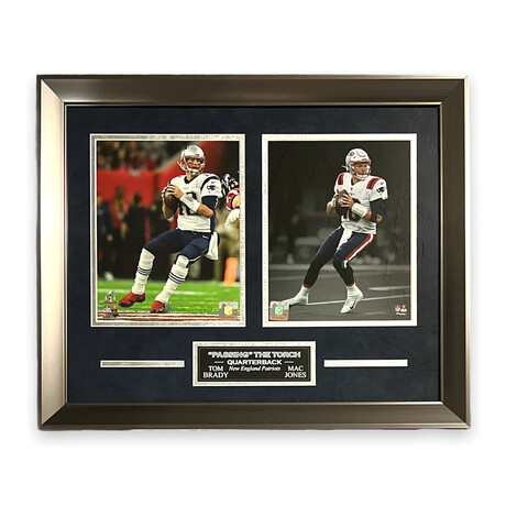 Tom Brady & Mac Jones // New England Patriots // Unsigned Photograph Collage + Framed