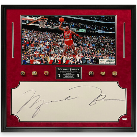 Michael Jordan // Signed Photograph With Rings + Framed