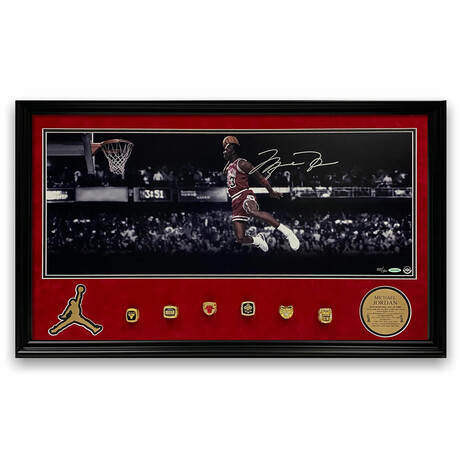 Michael Jordan // Chicago Bulls // Signed Photograph With Rings + Framed // Limited Edition /500