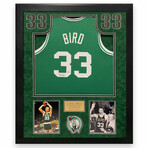 Larry Bird // Boston Celtics // Signed Green Jersey + Framed