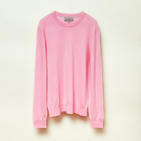 Merino Wool V-Neck Sweater // Pink (S)
