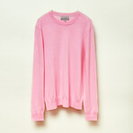 Merino Wool V-Neck Sweater // Pink (L)