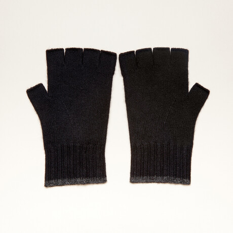 Cashmere Fingerless Gloves // Black
