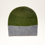 Cashmere Color Blocked Hat // Green