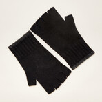 Cashmere Fingerless Gloves // Black