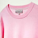 Merino Wool V-Neck Sweater // Pink (L)