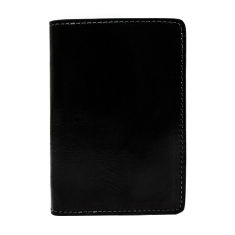 Gulliver's Travels // Small Leather Passport Holder // Black (Black)