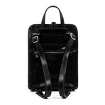 Clarissa // Convertible Leather Backpack // Black (Black)