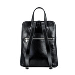 Clarissa // Convertible Leather Backpack // Black (Black)