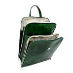 Clarissa // Convertible Leather Backpack // Green (Green)