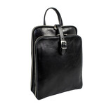 Clarissa // Convertible Leather Backpack // Black (Black)