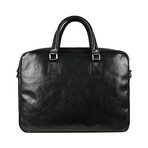 The Little Prince // Leather Briefcase Laptop Bag // Black