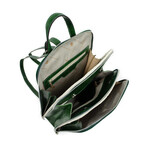 Clarissa // Convertible Leather Backpack // Green (Green)