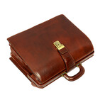 The Firm // Leather Briefcase // Brown (Brown)