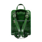 Clarissa // Convertible Leather Backpack // Green (Green)