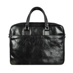 The Little Prince // Leather Briefcase Laptop Bag // Black