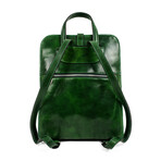 Clarissa // Convertible Leather Backpack // Green (Green)