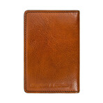 Gulliver's Travels // Small Leather Passport Holder // Cognac Brown