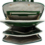 Clarissa // Convertible Leather Backpack // Green (Green)