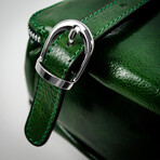 Clarissa // Convertible Leather Backpack // Green (Green)