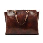 The Scarlet Letter // Leather Tote Shoulder Bag // Brown