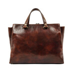 The Scarlet Letter // Leather Tote Shoulder Bag // Brown