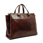The Scarlet Letter // Leather Tote Shoulder Bag // Brown