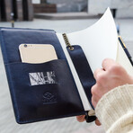 The Diary Of A Nobody // Leather Journal + Refillable Notepad // Blue