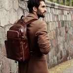 L.A. Confidential // Leather Backpack // Dark Brown