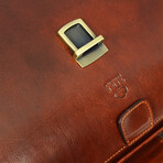 The Firm // Leather Briefcase // Brown (Brown)