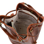 Light in August // Leather Backpack Shoulder Bag // Light Brown