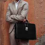 The Firm // Leather Briefcase // Black
