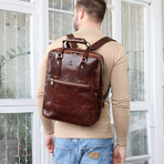 Gone with the Wind // Leather Backpack // Dark Brown