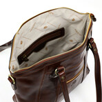 Main Street // Leather Tote Shoulder Bag // Brown