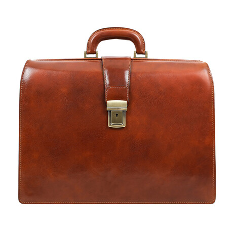 The Firm // Leather Briefcase // Cognac Brown