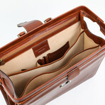 The Firm // Leather Briefcase // Cognac Brown