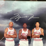 Michael Jordan, Scottie Pippen & Dennis Rodman // Chicago Bulls // Signed Photograph + Framed // Limited Edition #128/720