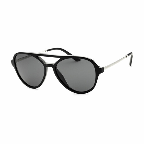 Women's PR13WS-1AB5S0-57 Sunglasses // Black + Dark Gray