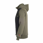 Detachable Hooded Bomber Jacket // Olive Green (S)
