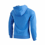 Full Zip Hooded Sweatshirt // Blue (S)
