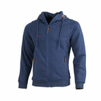 Full Zip Hooded Sweatshirt // Navy (XL)