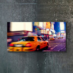 Signature Series Glass Heater // City Series // Time Square Taxi v2 (48"L x 16"W)
