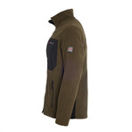 Two Colored Micro Fleece Full Zip Jacket // Dark Khaki (L)