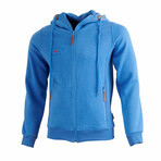 Full Zip Hooded Sweatshirt // Blue (L)